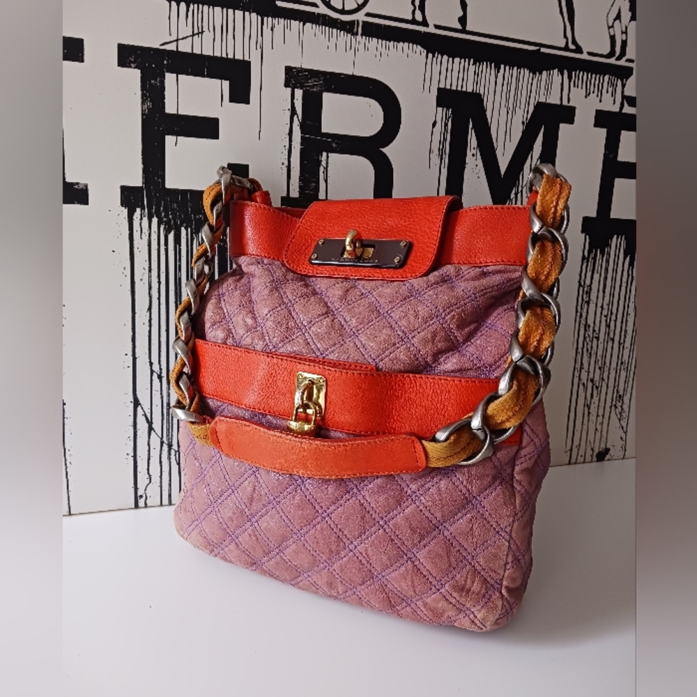 Vintage Marc Jacobs Quilted Genuine Leather Shoulder Bag. Leather Lining